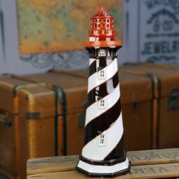 st Augustine Lighthouse, New Home Ornament, Handmade Ceramic, Miniature Tealight Candle Holder, Beach House Decor, Marine Gifts - thumbnail 3