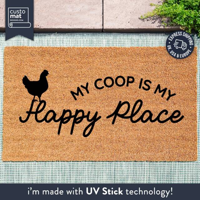 My Coop Is Happy Place - Chicken Doormat Pun Farm House Decor Gift For Farmer Funny - image 1