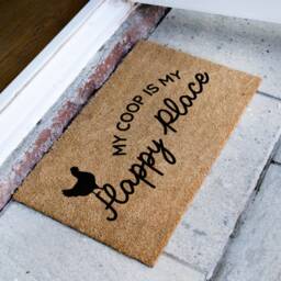 My Coop Is Happy Place - Chicken Doormat Pun Farm House Decor Gift For Farmer Funny - thumbnail 2