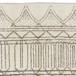 Beige Beni Ourain Rug Handmade Moroccan Berber Design - thumbnail 3