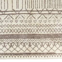 Beige Beni Ourain Rug Handmade Moroccan Berber Design - thumbnail 2