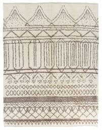 Beige Beni Ourain Rug Handmade Moroccan Berber Design - thumbnail 1