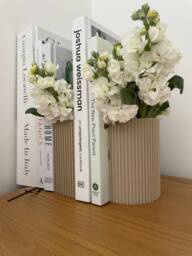 Minimalist Book End Vase Beige - thumbnail 1