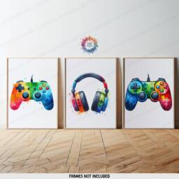 Set Of 3 Gaming Posters - Gamer Wall Art - Teen Room Prints Boys Bedroom Decor Video Game Print Kids Artwork Gift For Boy Gifts - thumbnail 2