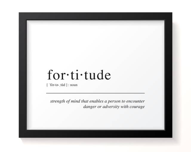 Fortitude - Dictionary Print, Encouraging & Inspirational Poster, Definition Art, Motivating Wall Decor Artwork - image 1