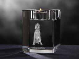 Wirehaired Vizsla - Crystal Candlestick With Dog, Souvenir, Decoration, Limited Edition, Collection - thumbnail 1