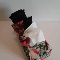 Bed Shaped , Tissue Box Cover Two Mini Pillows Floral Novelty Fabric Craft Home Decor Unique Design - thumbnail 3