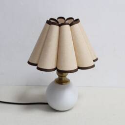 Handmade Scallop Khaki Linen Table Lamp Ceramic Base