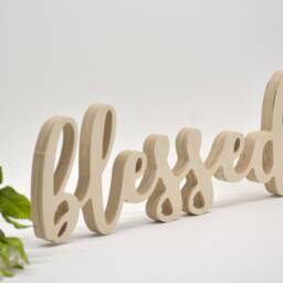 Farmhouse Rustic Shabby Chic Home Decor Wooden Blessed Sign Golden Cnc Cut Letters Wall Art New Home Gift . Gift For Family Or Sisiter - thumbnail 2