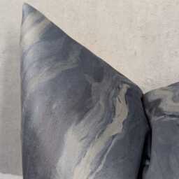 Luxury Slate Grey & Blue Lava Velvet Cushion Cover - Prestigious Textile, Modern Marble Design - thumbnail 2