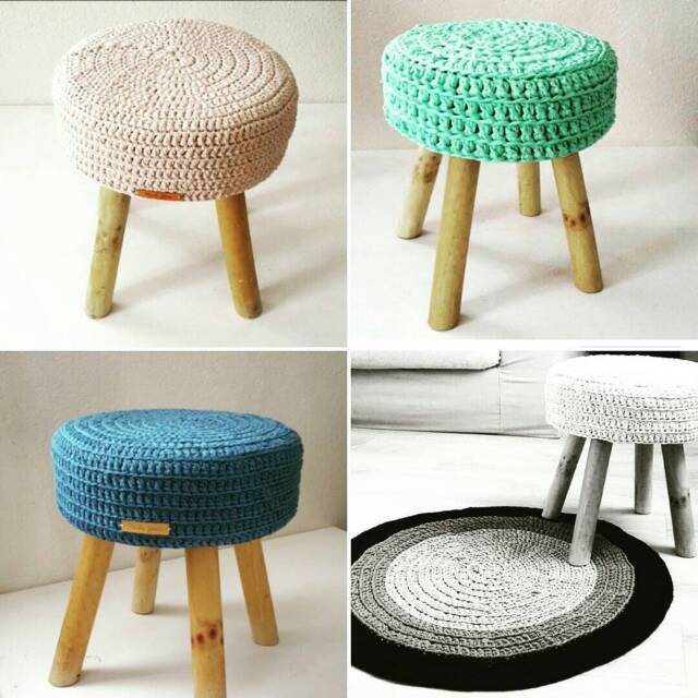 "Round Stool Cover Made To Measure & Colors Of Your Choice - ""Chloe" - image 1