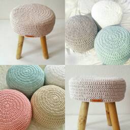 "Round Stool Cover Made To Measure & Colors Of Your Choice - ""Chloe" - thumbnail 2