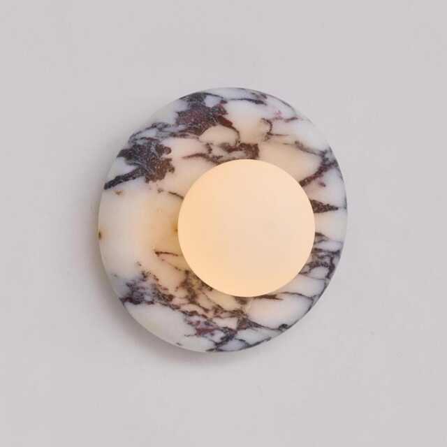Calacatta Viola Marble Wall Sconce, Modern Minimalist Handmade Lamp, Marlowe Juno 20 - image 1