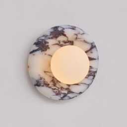 Calacatta Viola Marble Wall Sconce, Modern Minimalist Handmade Lamp, Marlowe Juno 20