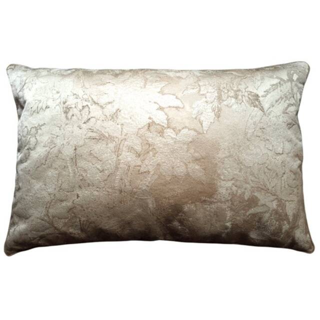 Lumbar Throw Pillow Ivory & Gold Silk Brocade Rubelli Fabric Dorian Gray Pattern Cushion Cover - Made in Italy - image 1