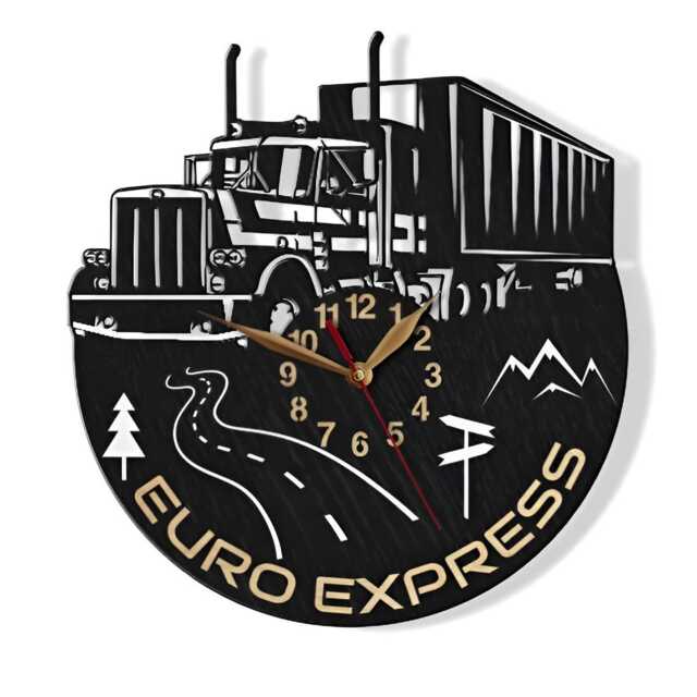 Semi Truck Wall Clock Lorry, Trucker, Trailer Driver, 13 Or 18 Inch - image 1