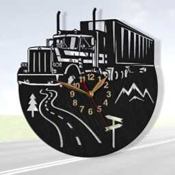 Semi Truck Wall Clock Lorry, Trucker, Trailer Driver, 13 Or 18 Inch - thumbnail 2