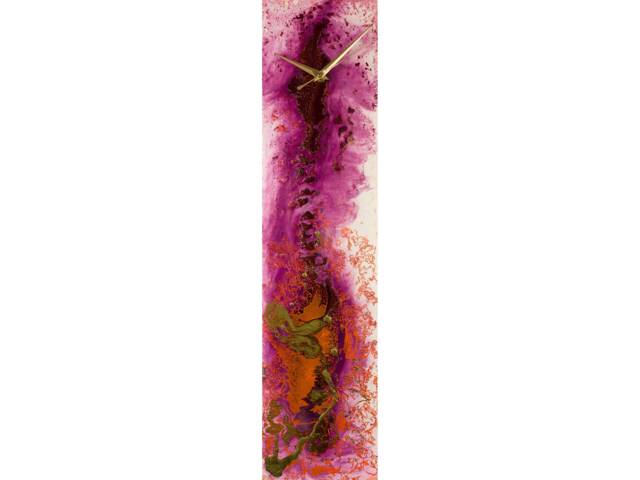 Purple & Orange Wall Clock, Rustic Clocks For Unique Glass Decor, Modern Art Decor Art, UK Seller, Clock - image 1