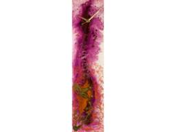 Purple & Orange Wall Clock, Rustic Clocks For Unique Glass Decor, Modern Art Decor Art, UK Seller, Clock