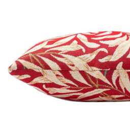 William Morris Willow Bough Tapestry Extra-Large Cushion in Classic Red. Botanical Interweaving Tree. 23X23 - thumbnail 2