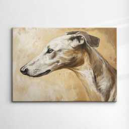 Iconic Greyhound Abstract Dog Pet Animal Painting Splatter Wall Art, Framed Canvas Poster Print, Home Kitchen Office Room Decor, Gifts - thumbnail 3