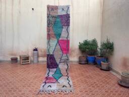 Moroccan Wool Runner Rug Tribal Hallway Rug - 2.1 X 9 Feet - thumbnail 1