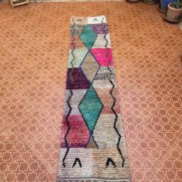 Moroccan Wool Runner Rug Tribal Hallway Rug - 2.1 X 9 Feet - thumbnail 3