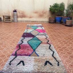 Moroccan Wool Runner Rug Tribal Hallway Rug - 2.1 X 9 Feet - thumbnail 2