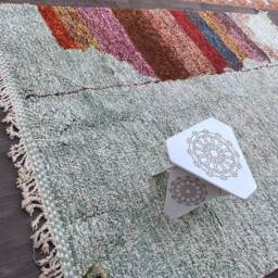 Custom Berber Moroccan Rug, Beni Ourain Carpet, All Wool Rug, Azilal Rug, Vintage Area Rug, Floor Boho Rug , Old Hand-Knotted Rug - thumbnail 3