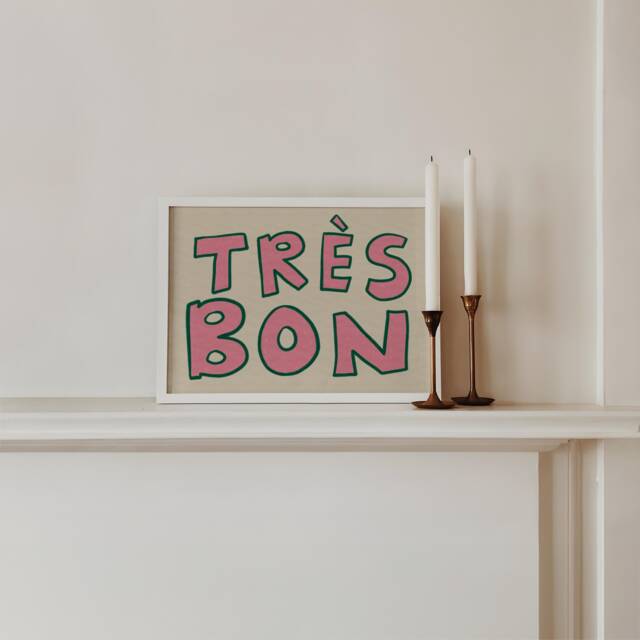 Tr??s Bon Unframed Print - Very Good Poster Colourful Art Happy Cute Wall Decor Housewarming Gifts Kitchen Prints Living Room - image 1