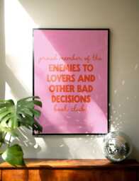 Enemies To Lovers - Book Poster Art Print Romantasy Funny Rhysand Boyfriend Funny Book Print Trope Lover Gift For Readers - thumbnail 1