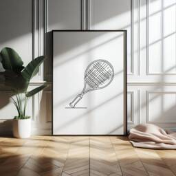 Minimal Tennis Print Set - 3 Boys Bedroom Posters - Sport Wall Art Kids Room Decor Gift Line Artwork Girls Gifts Player - thumbnail 3