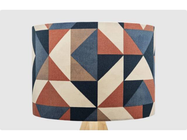 Geometric Lampshade, Table Floor Lamp/Ceiling Pendant Small Medium Large 15cm 20cm 25cm 30cm 35cm 40cm Fabric Drum Light Shade Teal Orange - image 1