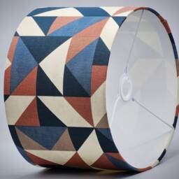 Geometric Lampshade, Table Floor Lamp/Ceiling Pendant Small Medium Large 15cm 20cm 25cm 30cm 35cm 40cm Fabric Drum Light Shade Teal Orange - thumbnail 3