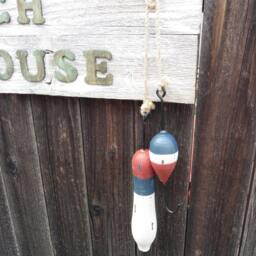 Beach House Sign ~ Reclaimed Weathered Wood Wall Hanging Floats Buoy Rustic Distressed Nautical Decor ~Ocean Sea Coastal - thumbnail 3