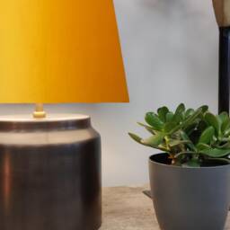 Sunflower Yellow Extra Tall Cone Lampshade in Velvet, 50cm Height - thumbnail 2