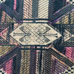 Vintage Handmade Tribal White Thai Textile Silk Cotton Pillow Cover in The Central Of Vietnam - thumbnail 2