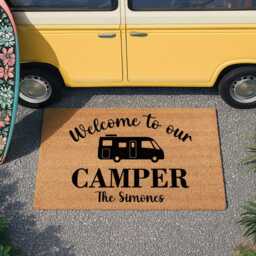 Welcome To Our Camper Coir Doormat - Rv Motorhome Door Mat Personalised Accessories Custom Family Camping Gift Rug - thumbnail 3
