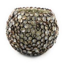 Wind Light Handmade in Spain-Fracture Solid Fiberlascubus With Shells Snail Shape - Color Black - thumbnail 2