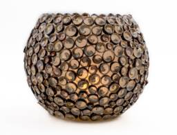 Wind Light Handmade in Spain-Fracture Solid Fiberlascubus With Shells Snail Shape - Color Black