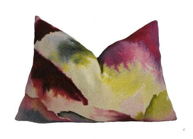 Harlequin - Flores Fuchsia/Zest Azure Abstract Watercolour Floral Cushion Cover Handmade Throw Pillow Designer Home Decor - image 1