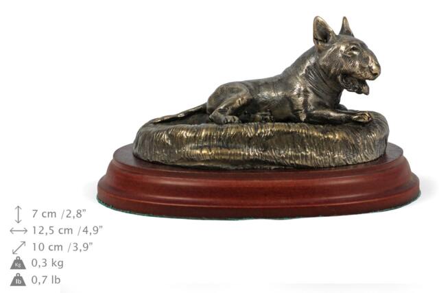 Bull Terrier - Lying Happy, Dog Wooden Base Statue, Limited Edition, Artdog - image 1