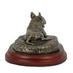 Bull Terrier - Lying Happy, Dog Wooden Base Statue, Limited Edition, Artdog - thumbnail 2