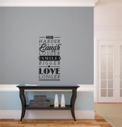 Laugh Smile Love Life Inspirational Typographic Design Quote - Wall Decal Custom Vinyl Art Stickers - thumbnail 1