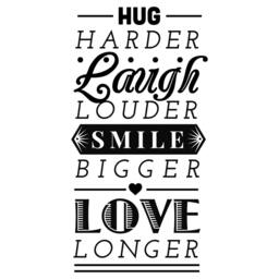 Laugh Smile Love Life Inspirational Typographic Design Quote - Wall Decal Custom Vinyl Art Stickers - thumbnail 2