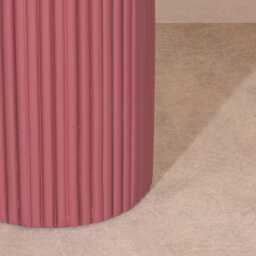 Hand Carved Damson Wooden Reeded Fluted Round Top Occasional End Table Side - thumbnail 4
