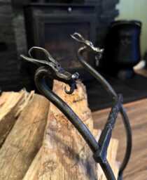 Log Basket Dragon Or Scroll Design Blacksmith Made