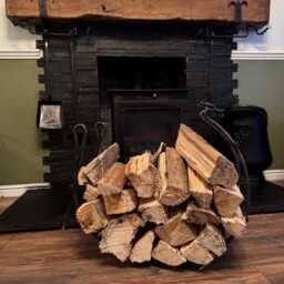 Log Basket Dragon Or Scroll Design Blacksmith Made - thumbnail 4