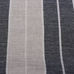 Linen Huckaback Beach Towel Natural Gray Striped, European - thumbnail 4