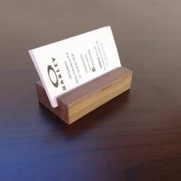 Bulk Pack Of Wood Business Card Holder From Walnut Or Oak. Dark & Oak Holder. Corporate Paper Stand - thumbnail 3